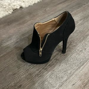 Black, high heels, size 8.5